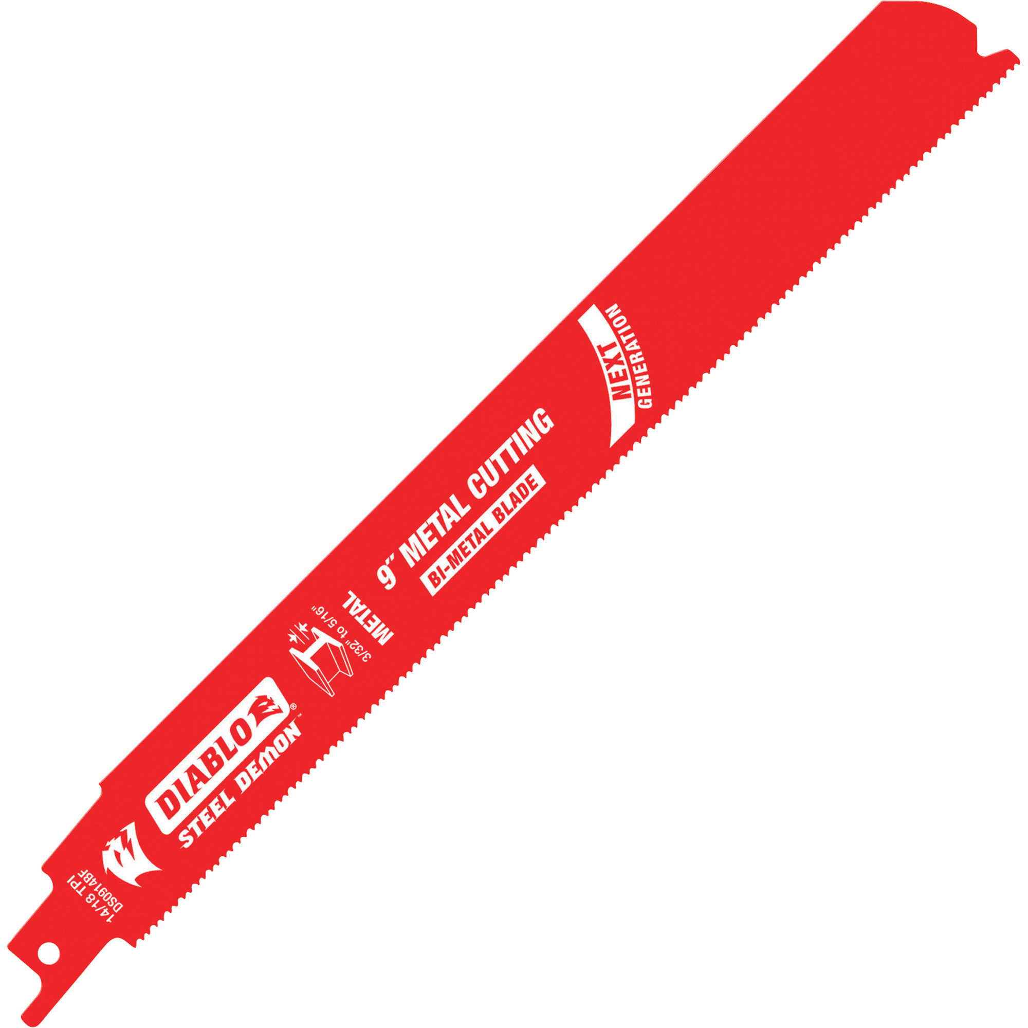 Diablo Steel Demon Reciprocating Saw Blades, 5-Pk., 9in.L, 14/18 TPI, Model# DS0914BF5